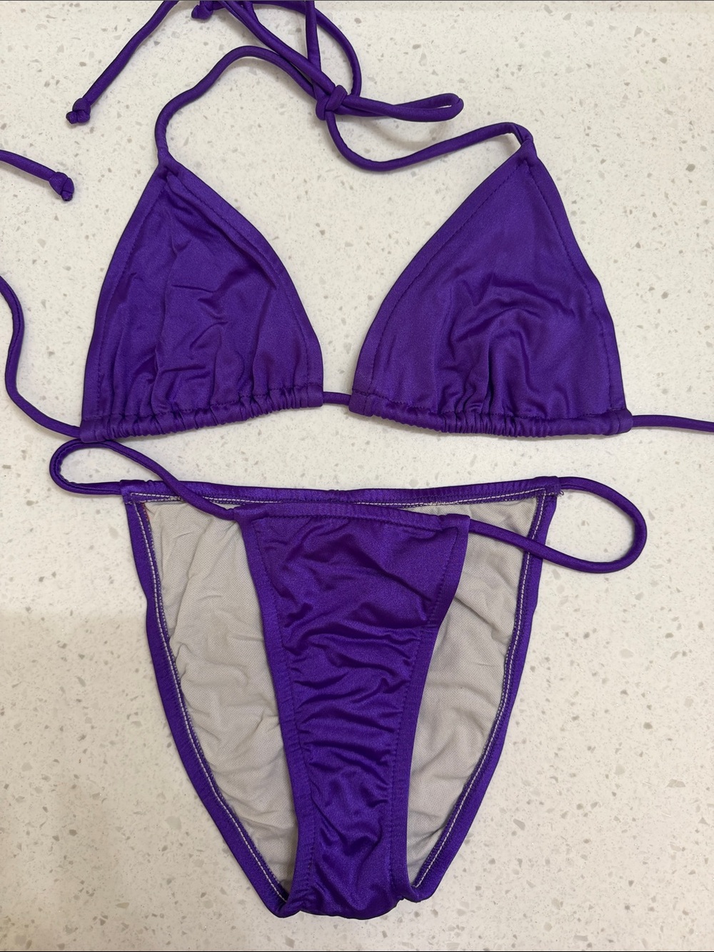 UjENA Purple String Triangle Bikini Set